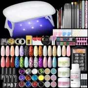 COSCELIA Acrylic Nail Kit with Nail Lamp Acrylic Powder Liquid Monomer Glitters