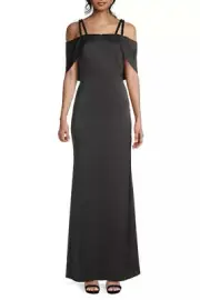 Aidan Mattox Double Strap Satin Column Gown