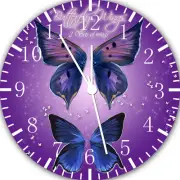 Beautiful Butterfly Frameless Borderless Wall Clock For Gifts or Home Decor E124