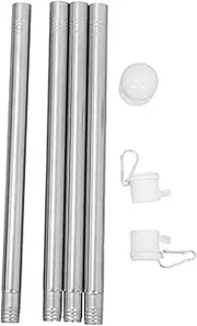 Garneck 1 Set Stainless Steel Flag Pole for House Anti-Tangle Spinning Flagpole Heavy-Duty Wall Mount Rotating Flag Pole for Indoor and Outdoor Use