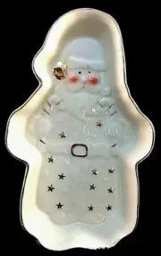 Mikasa Holiday Splendor Santa 8.25" Tidbit Dish HTF 2011 New in Box