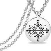 [CENWA] Voodoo Veve Sigil Necklace Jewelry Witchy Pendant Amulet Talisman Charm Necklace