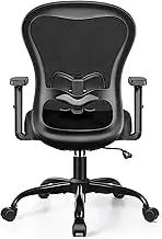 Primy Office Chair Ergonomic Computer Desk Chair, High Back Breathable Mesh Chair with Adjustable Lumbar Support 2D Armrests, Executive Rolling Swivel Comfy Task Chair with Wheels for Home Work Gaming