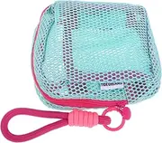 [JEWEDECO] Square Mesh Bag for Travel Small Jewelry Pouch Diapers Bag Shower Storage Case Compact Carry Pouch for Headphones and Makeup