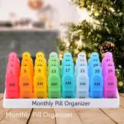 GREENCYCLE Monthly Medicine Organizer AM PM Pill Cases with Small Compartments