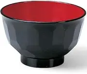 J-Kitchens Plain Turtle Shell Soup Bowl (Soup Bowl, Bowl, Wan, Lacquerware), Black Uchi Vermilion, 4.4 x 4.3 x 2.7 inches (11.1 x 11.1 x 6.9 cm), ABS Resin, Made in Japan