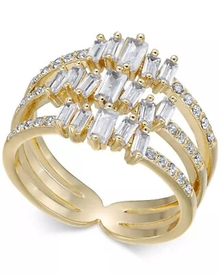 I.N.C. International Concepts Gold-Tone Crystal Stack Ring Size 6 Retail$34.50