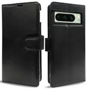 Tough On Flip Leather Phone Case for Google Pixel 8 Pro - Black