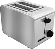 2-Slice Toaster with Extra Wide 1.5" Slots, Stainless Steel Toaster with 6 Browning Levels, Removable Crumb Tray, Defrost, Reheat & Cancel Functions, Easy to Clean -Silver Chrome