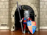 Playmobil Knights Hundred Years War Custom Made - English Man At Arms w Halberd!