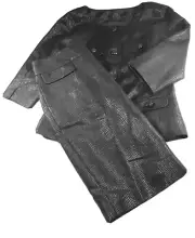 Doncaster Collection Women 2 Pc Suit Set Skirt Sz 8 Blazer Sz 8P Black Shimmer*