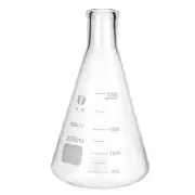 2000ml 67.6oz Narrow Mouth Glass Erlenmeyer Flask with Printed Graduation