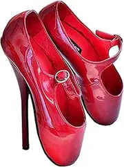 [PROMI] Women's Heels High Heels 18 cm Dance Shoes, red, 7 UK