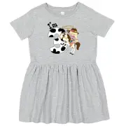 Inktastic I'm Three-cowgirl Riding Horse Birthday Toddler Dress Birthdays Third