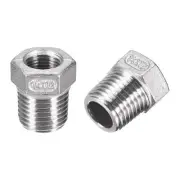 2pcs Hex Bushing 1/4 PT Male to 1/8 PT Female Pipe Fitting Reducer Adapter
