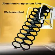 Black Wall Mounted Folding Extension Ladder Loft Stairs Attic31.5*23.6 in/11.5ft