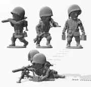 ToonKrieg #18C-1016 U.S. Light Machine Gun Squad