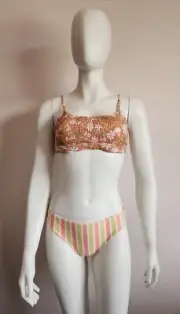 Roxy Girls Moonlight Story Print 2 Piece Bikini Bathers Swimsuit Set Size 16 New