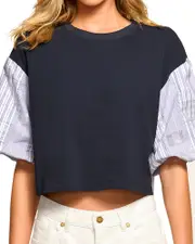 Ramy Brook Toula Mixed Media Top