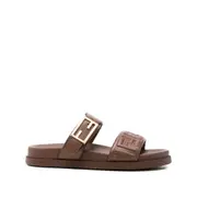 [Fendi] Fendi Double-band Flat Sandals 40 IT BROWN