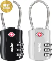 TSA Approved Luggage Locks 2-Pack 3-Digit Combination Padlocks - Suitcase & Gym