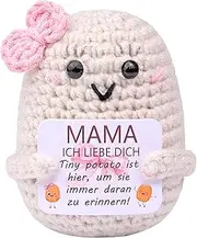 Mwmoeen Funny Positive Potato Pocket Hug, Creative Knitting Wool Potato with Mini Positive Energy Card, Best Friend Small Gifts for Women (K4