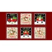 Christmas Timber Gnomies Tree Farm Scenes Fabric Cotton by Henry Glass 24" Panel