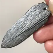 Aletai Iron Meteorite Etched Perfect Pendant Buddhist Weapons Carved 17.1 Grams