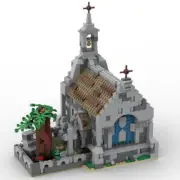MOC-155491 Medieval Chapel with Graveyard and Tree Building Toys Set 1006 Pieces