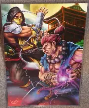 Scorpion vs Akuma Glossy Art Print 11 x 17 In Hard Plastic Sleeve
