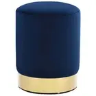 vidaXL Stool Blue and Gold Velvet