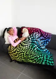 [Dolls Home] Surreal Life Checkered Throw Blanket