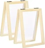 sourcing map 4 Pcs Paper Making Screen Wooden Paper Making Mould 7.1x4.9Inch Papermaking Frame Kit Double Layer for DIY Paper Craft Making Cards, Bookmarks