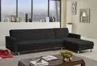 Foret black 5 Seater Sofa Bed Modular Corner Lounge Couch