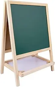 COHEALI Standing Art Easel, Dry-Erase Board Chalkboard Magnetic Whiteboard Paper Roll and Accessories, All-in-One Wooden Kid's Art Easel
