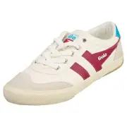 Gola Badminton Womens Casual Trainers in Off White Fuchsia