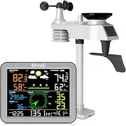 [Gevanti] 10-in-1 Weather Station Wireless,Thermometer,Humidity,Air Pressure,Rain Gauge,Dew Point,Wind Speed/Direction,Moon Phase,Forecast,Alarm,Chart