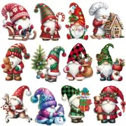 24 Pcs Gnome Christmas Ornaments for Tree,Christmas Wooden Hanging Ornaments,...