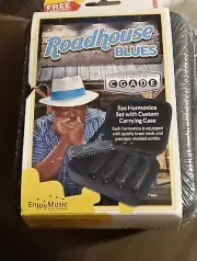 Roadhouse 5 Pack of Blues Harmonica Set with Custom Carrying Case