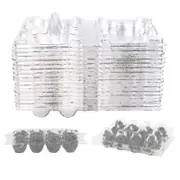 100pcs 12 Grids Quail Egg Box Reusable Quail Egg Cartons Egg Stora Box Transparent Frid Stora Box Mini Egg Dispenser With Lid For Refrirator