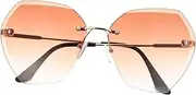 [FOMIYES] Rimless Decorative Sunglasses with Gradient Color Lens Stylish Party Eyewear for Women for Summer Events and Fun Photography Props