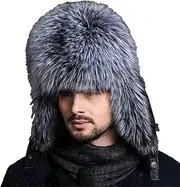 [keusyoi] Luxury Fur Hat Men's Fur Hat Lei Feng Cap Ear Cap Fur Hat Sheepskin Top Hat