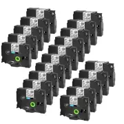 20PK TZ TZe Black On Clear Label Tape for Brother P-Touch S141 Strong Adhesive