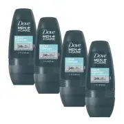 Dove Men+Care Clean Comfort Roll on Deodorant, Aluminum Free, For All Day(4pack)