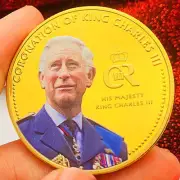 2023 The King Of England Charles III Coronation Gold Plated Commemorative Coin E