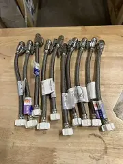 1/2” Push Connect x 7/8” Ballcock x 12” Braided Toilet Supply Line (10-pack)