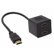 [AT-HDMI-TO-HDMIX2] HDMI Splitter Cable 15cm v1.4 Male to 2x Female Amplifier Adapter FHD