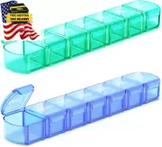 Extra Large Pill Organizer 2 Pack, XL Pill Box 7 Day, Weekly Pill Case with Larg