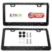2pcs Porsche Forged Carbon Fiber Style License Plate Frame with Screws Caps (for: Porsche)