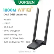 Wifi Adapter AX1800 Wifi6 USB3.0 5G&2.4G Dual-Antenna USB Wifi for PC Laptop Wif